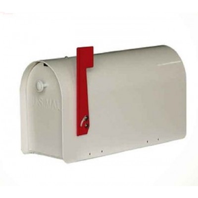 Post mounted US-mailbox metal newspaper delivery box with red flag durable mailbox